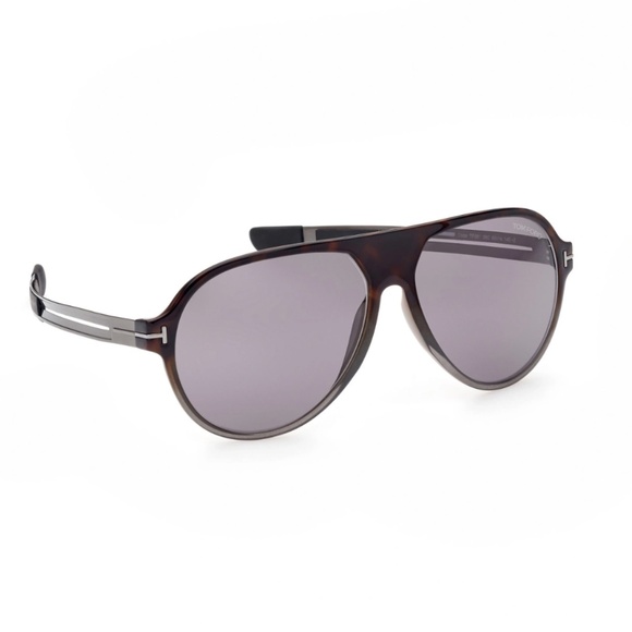 Tom Ford Oscar TF881 56C Tortoise Grey Retro Sunglasses Frame 60-14-140 - Picture 4 of 15